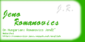 jeno romanovics business card